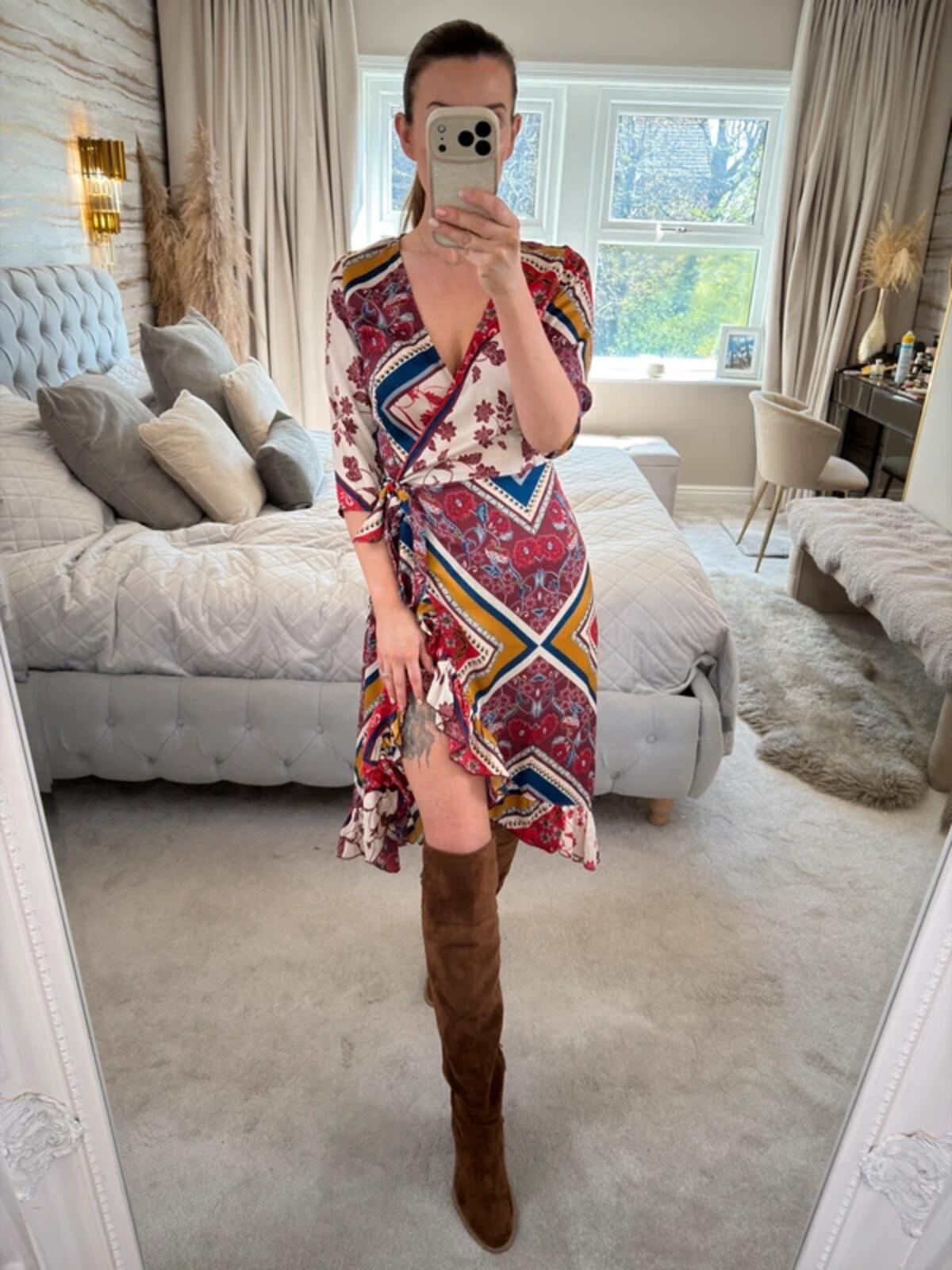 Girls On Film Multicoloured Wrap Dress 8