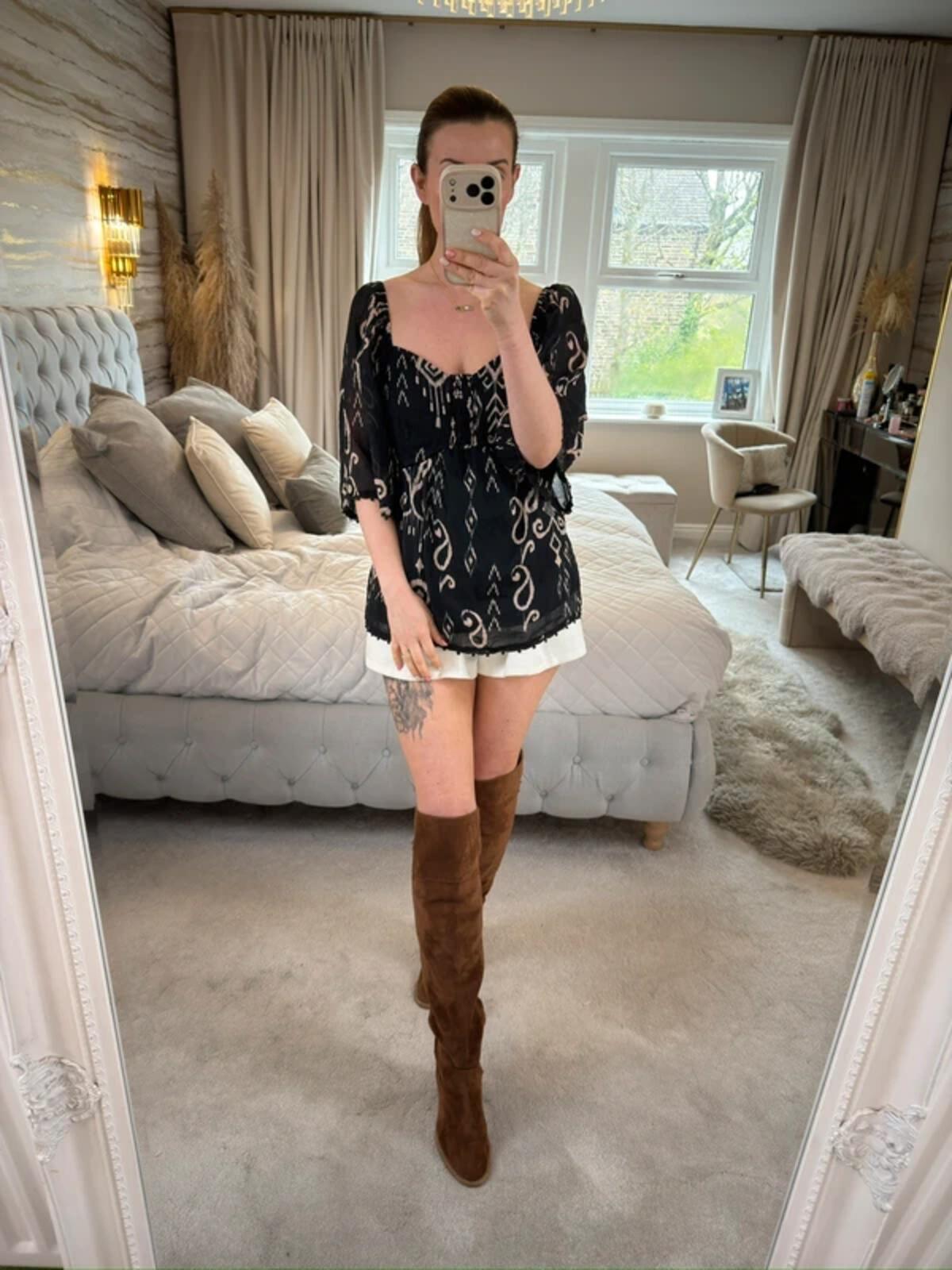 BNWT Phase Eight Black & Beige Boho Blouse 12
