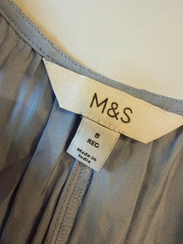 M&S Light Blue Relaxed Maxi Dress 8