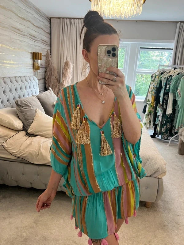 Miss June Boho Beach Kaftan One Size