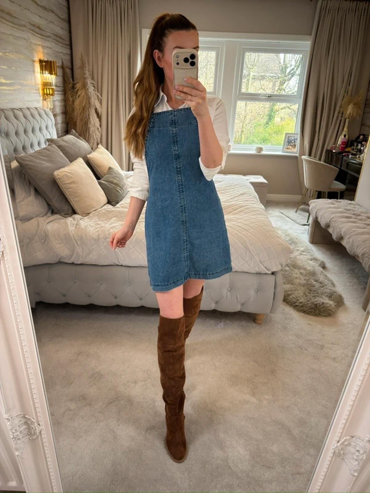 Matalan Denim Pinafore Dress 10