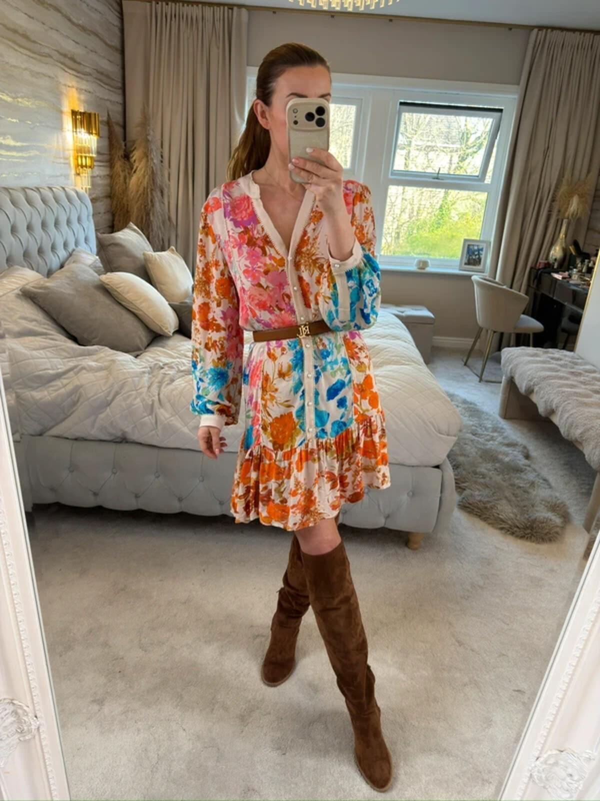 Stella Moretti Multicoloured Boho Floral Dress One Size