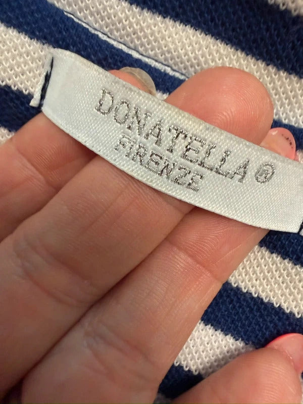Donatella Firenze Navy & White Stripe Nautical Blazer Small