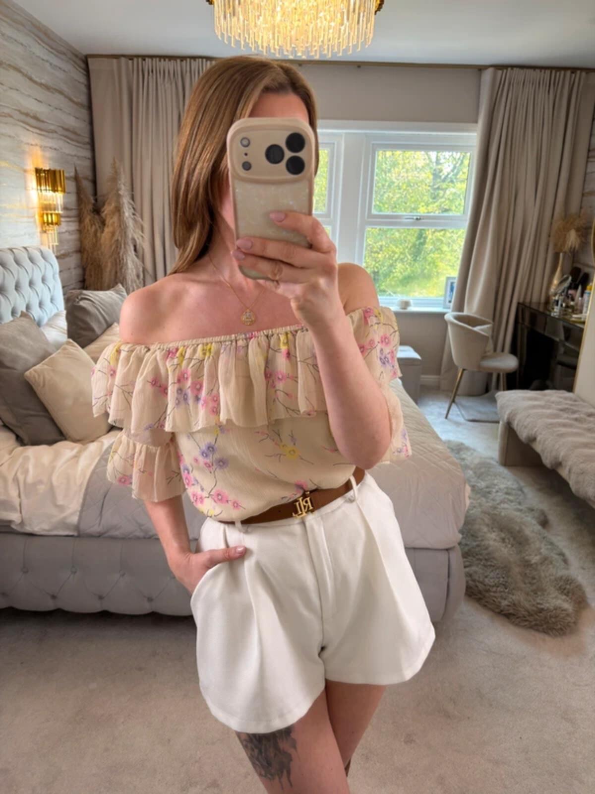 River Island Cream Frill Boho Blouse 8