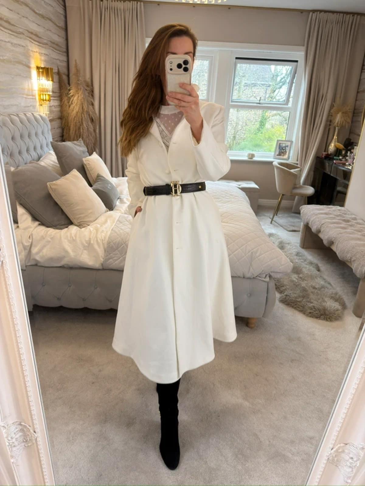 BNWT Lizabella Off White A Line Coat 10