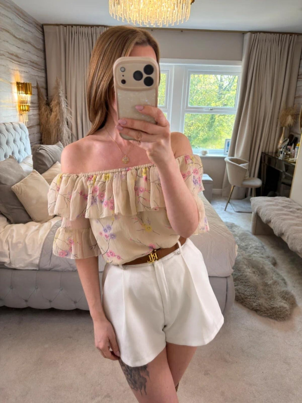 River Island Cream Frill Boho Blouse 8