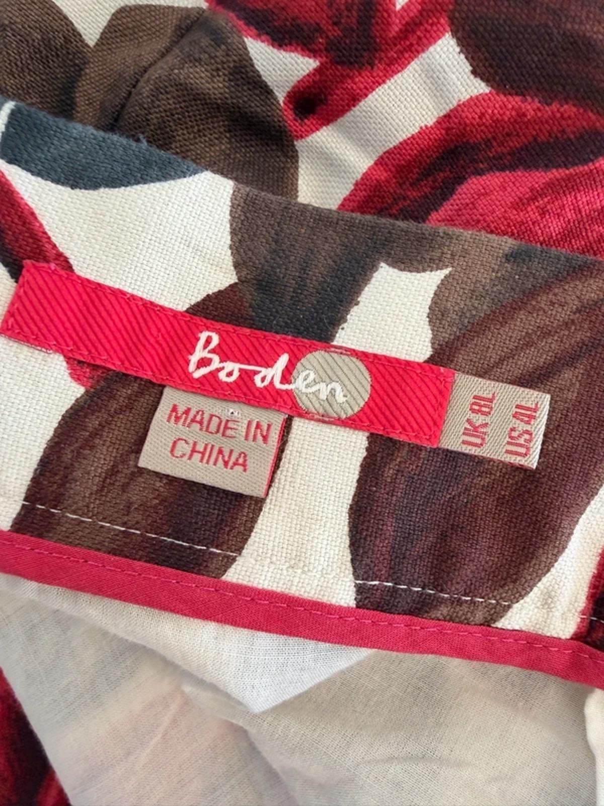 Boden Red Floral Skirt 8 Long