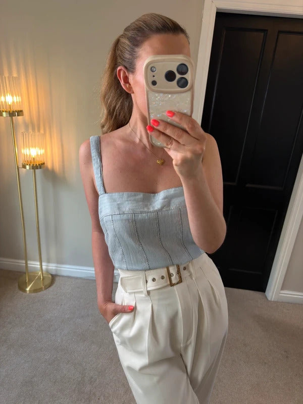 Next Blue & Silver Boho Frill Back Blouse 16