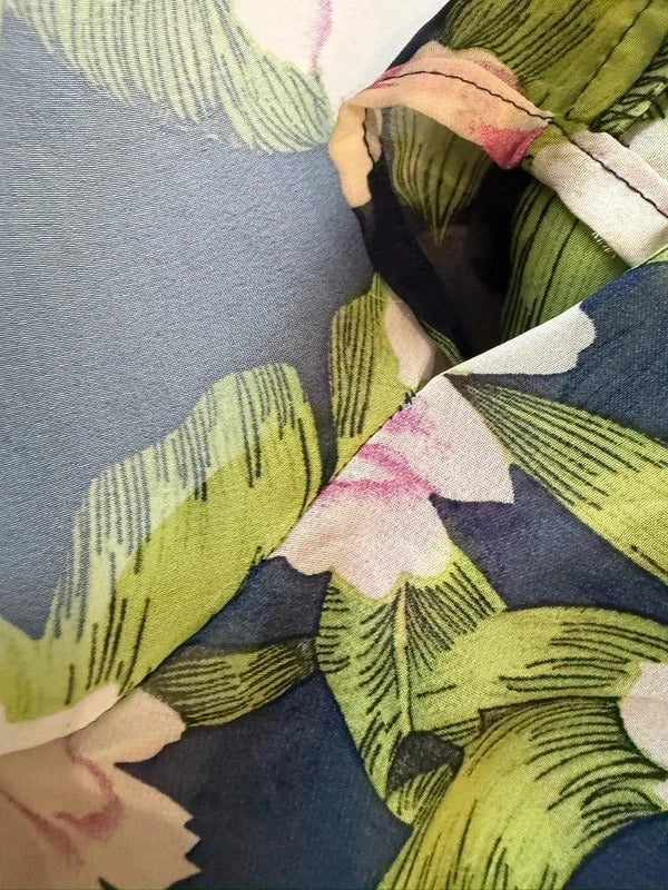 Urmoda Navy Floral Fringe Kimono Medium