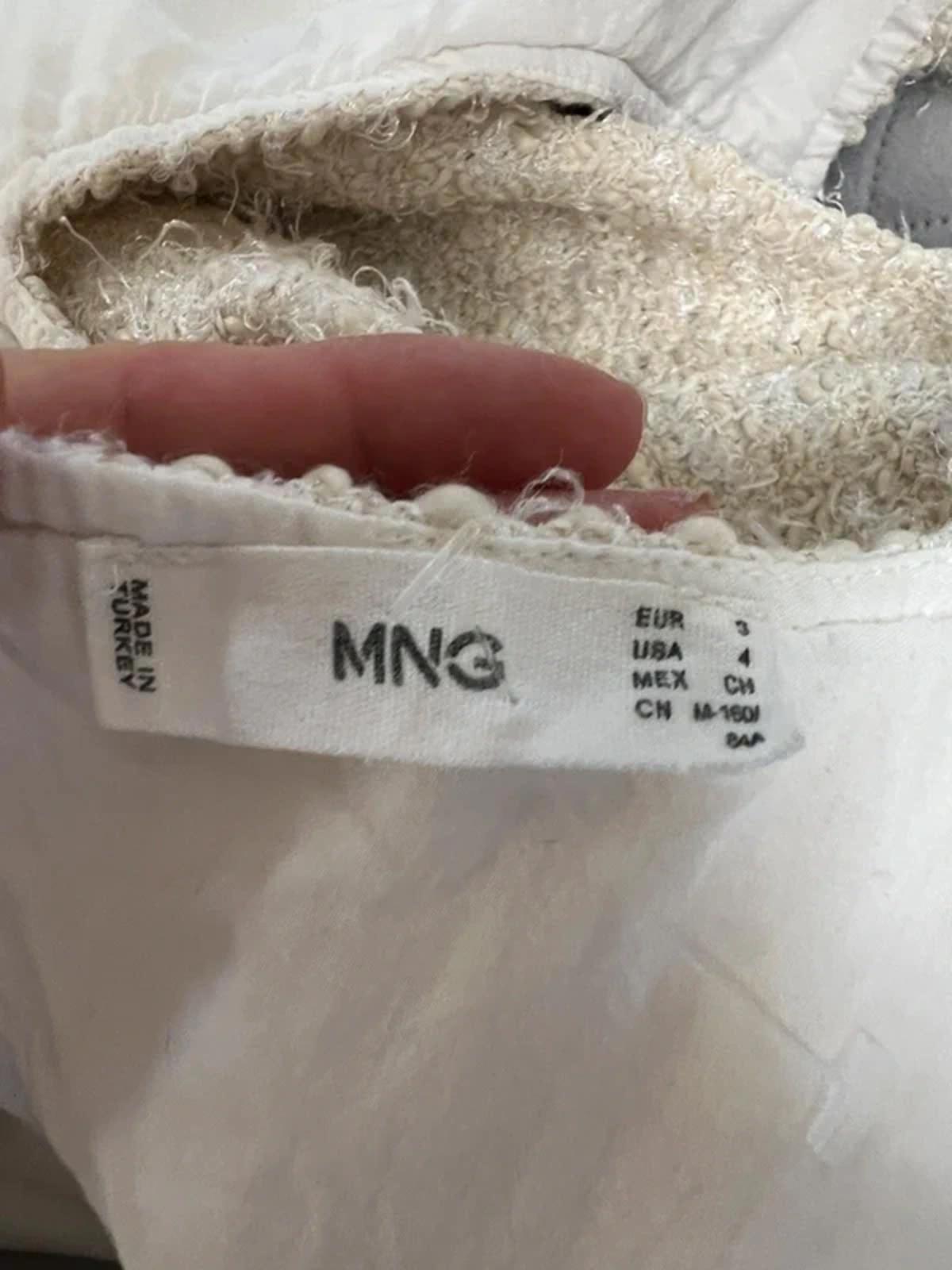 Mango Cream Tweed Mini Dress Small