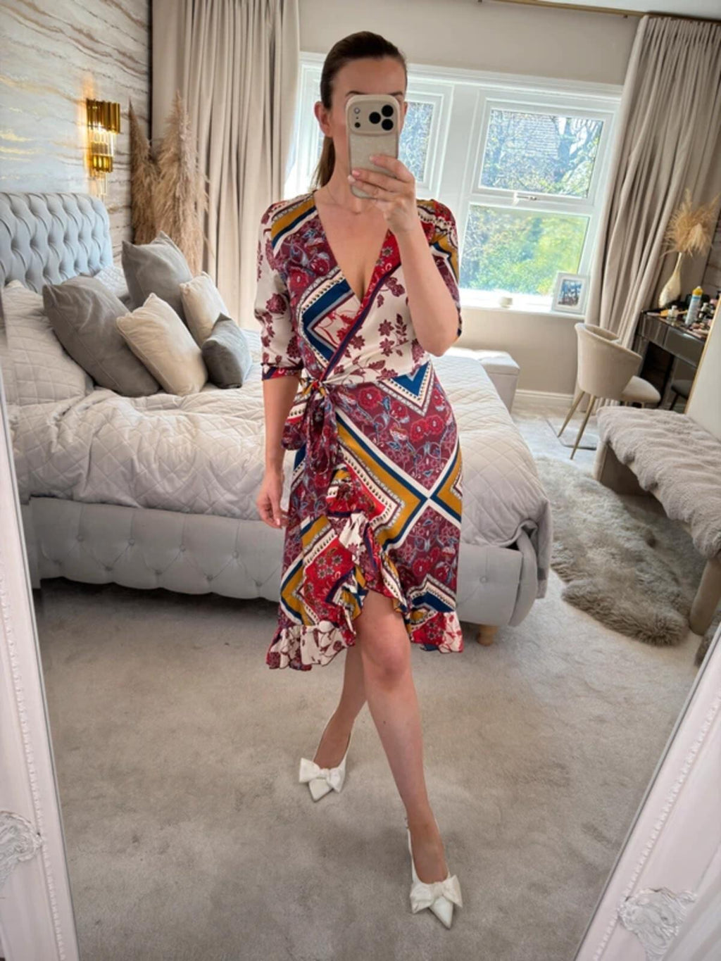 Girls On Film Multicoloured Wrap Dress 8