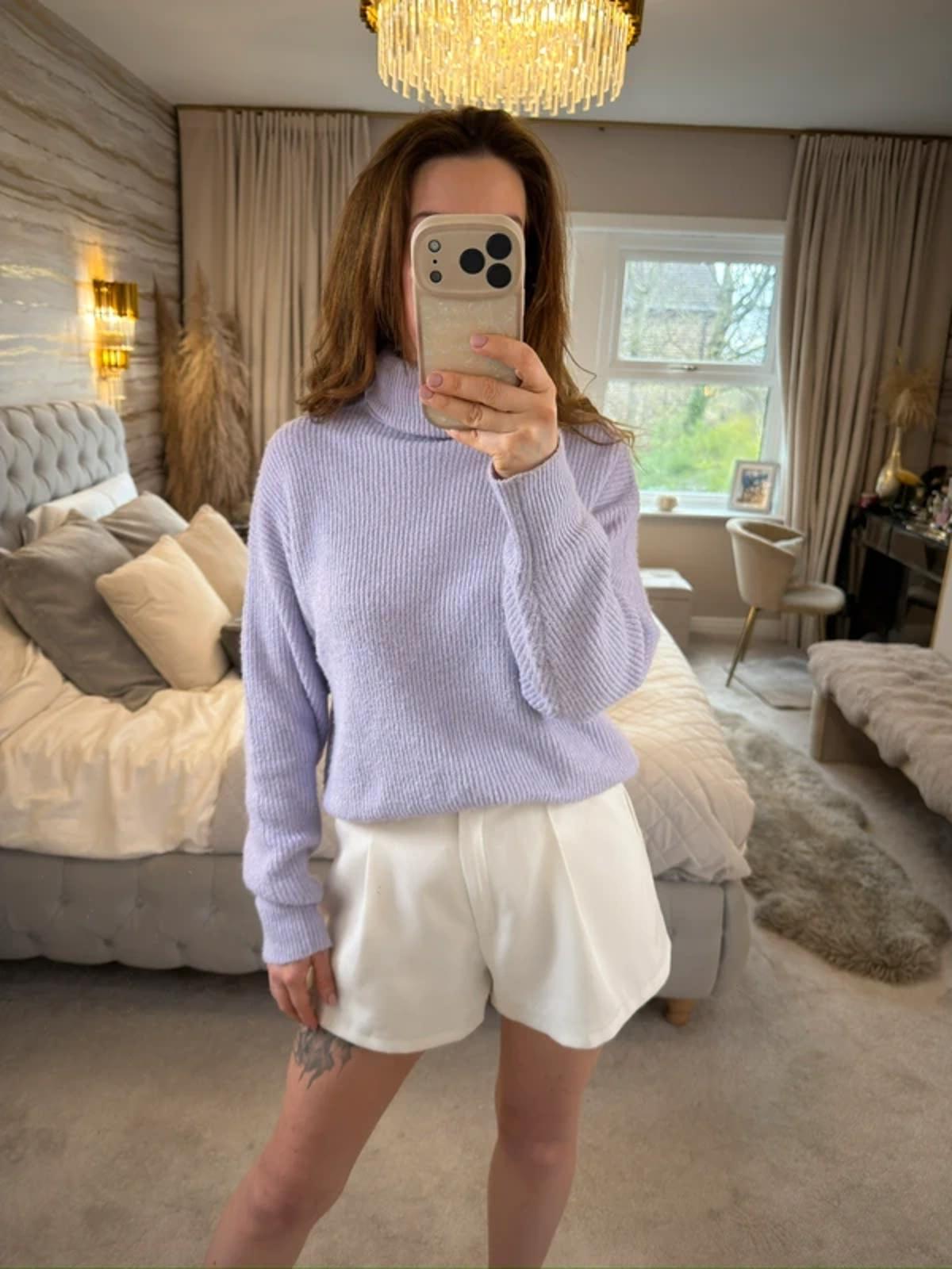 River Island Lilac Roll Neck Jumper XS