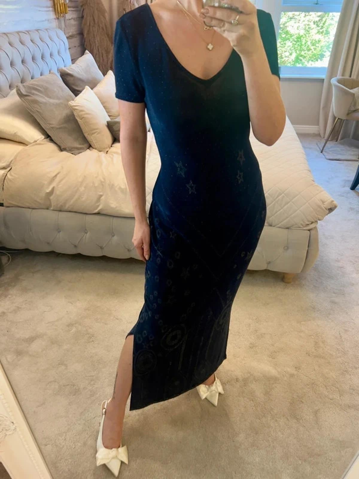 Algo Navy Glitter Maxi Dress 10