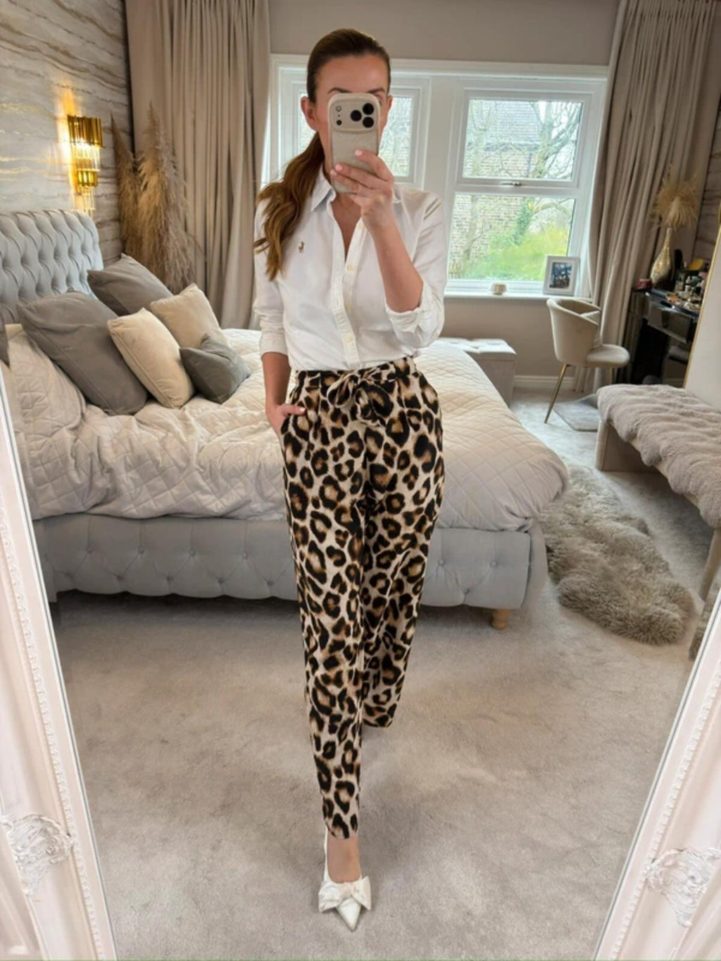 F&F Animal Print Belted Trouser 10