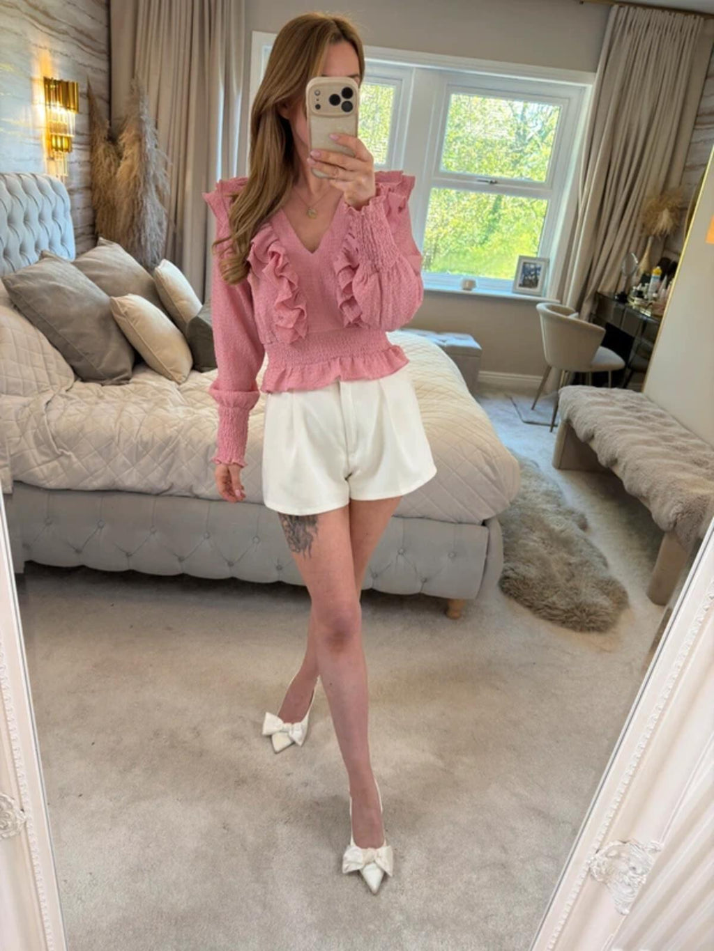 Oasis Pink Frill Blouse 6