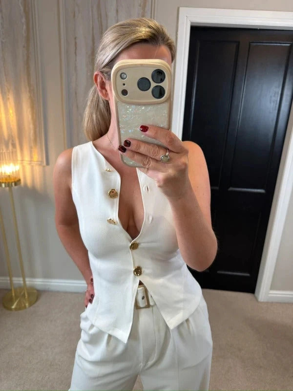 BNWT Zara Off White Waistcoat Top XS/S