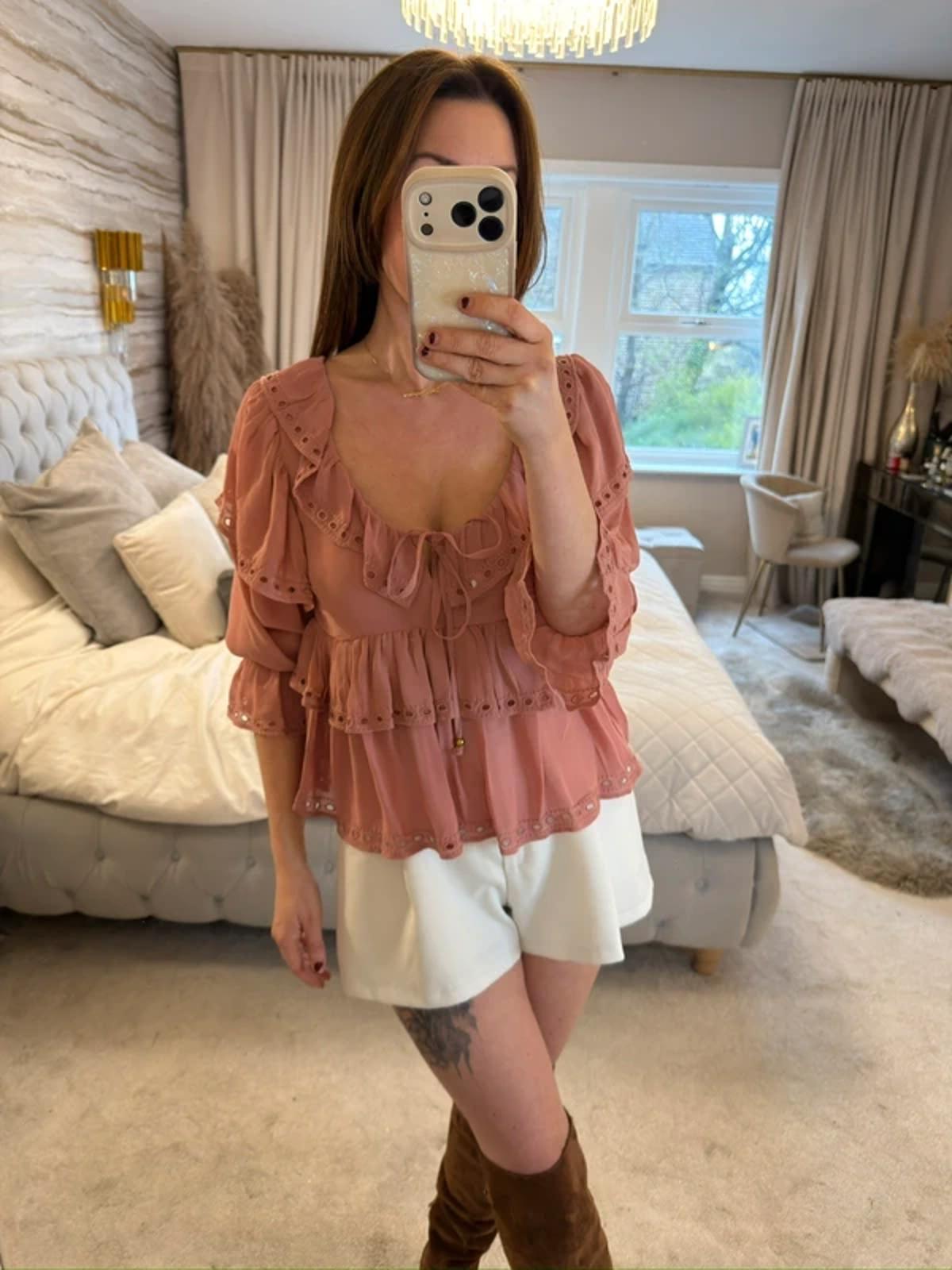 BNWT Dusky Pink Boho Blouse 8