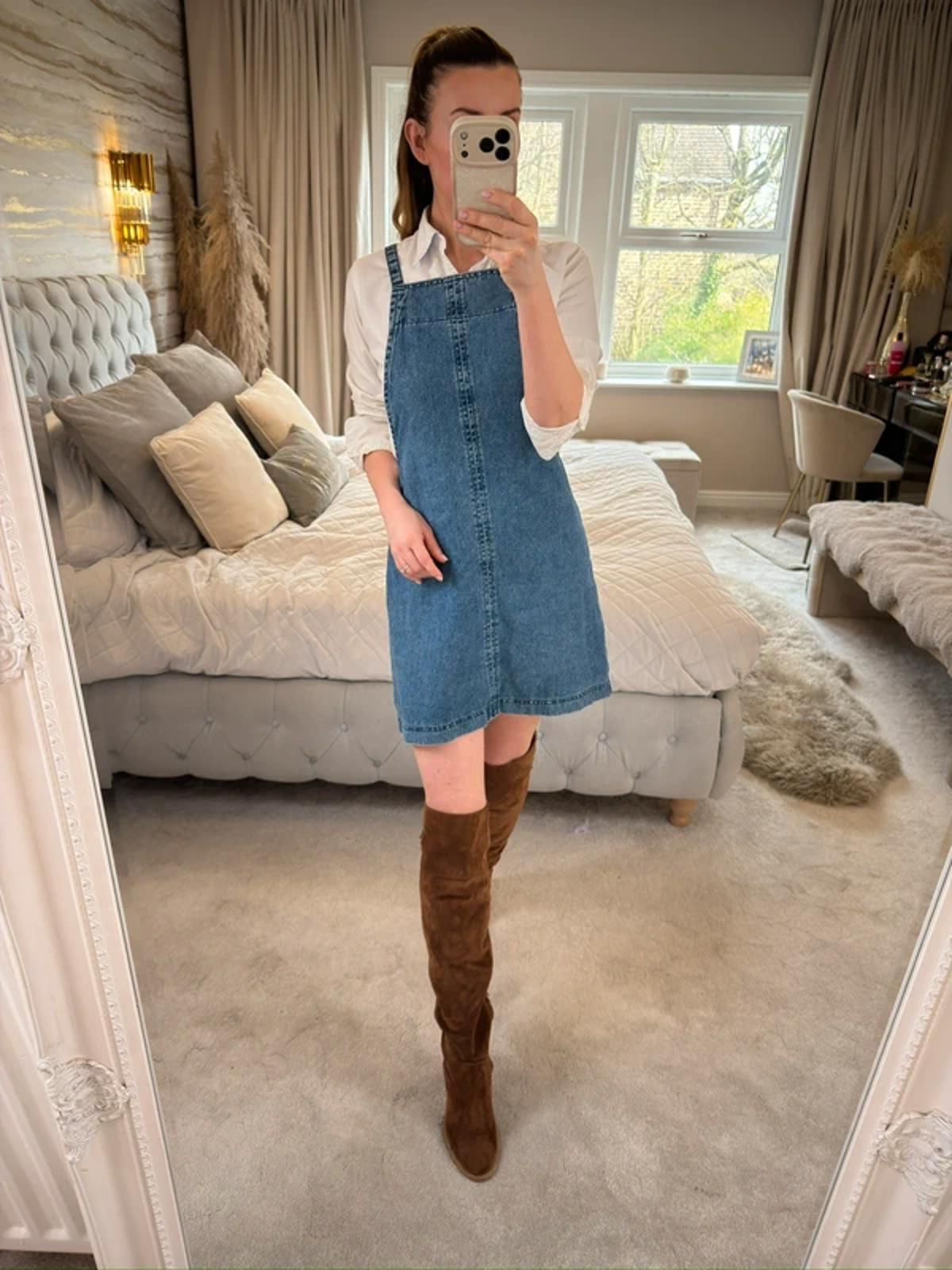 Matalan Denim Pinafore Dress 10