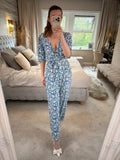 F&F Blue Floral Belted Jumpsuit 10