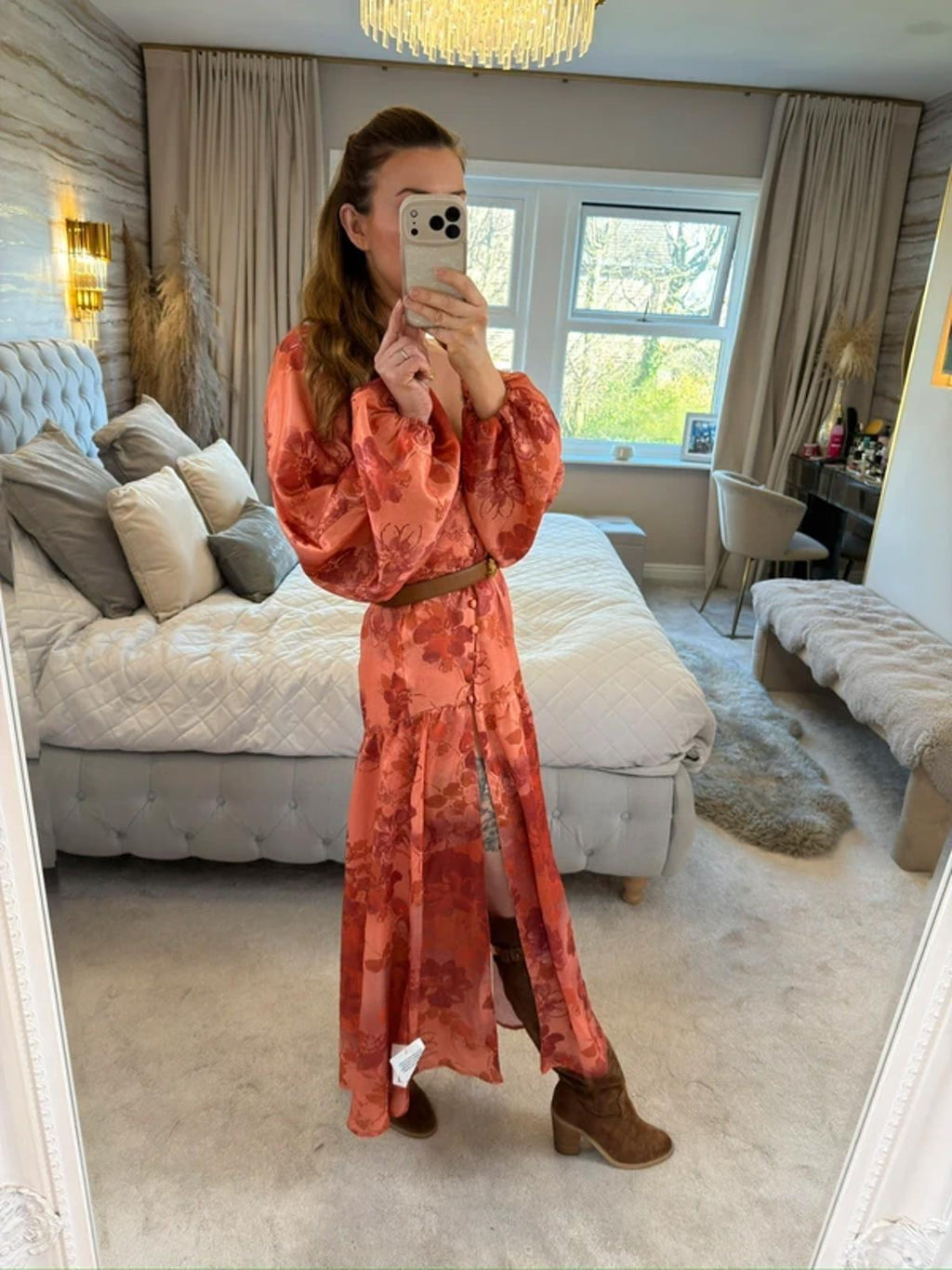 BNWT Asos Boho Satin Open Back Midi 10
