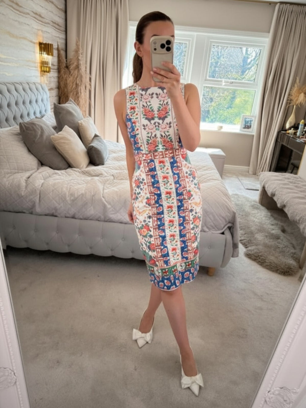 Oasis X V&A Multicoloured Floral Print Dress 8