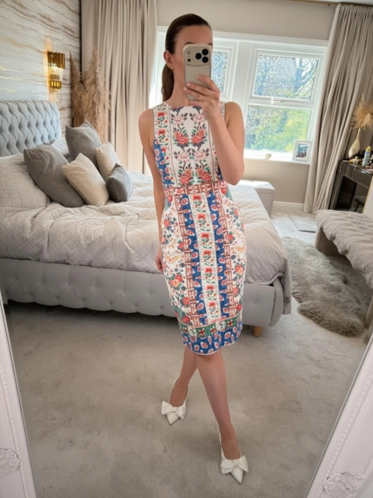 Oasis X V&A Multicoloured Floral Print Dress 8
