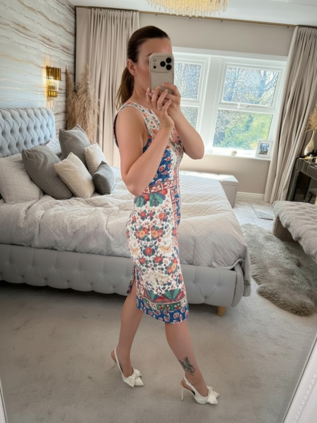 Oasis X V&A Multicoloured Floral Print Dress 8