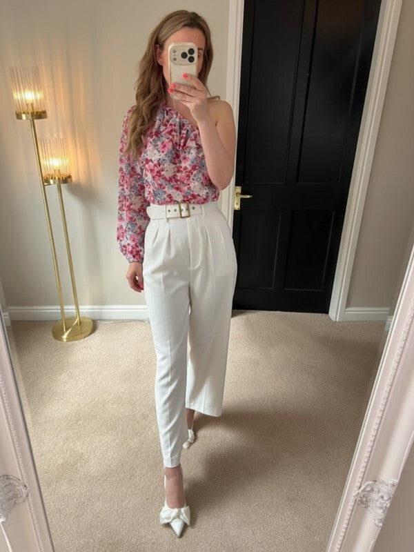 Quiz One Shoulder Pink Floral Blouse 12