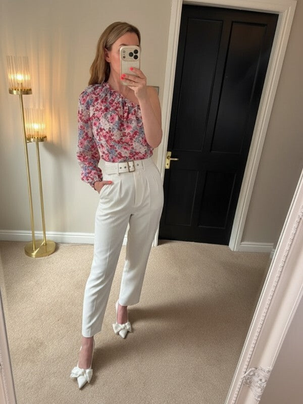 Quiz One Shoulder Pink Floral Blouse 12