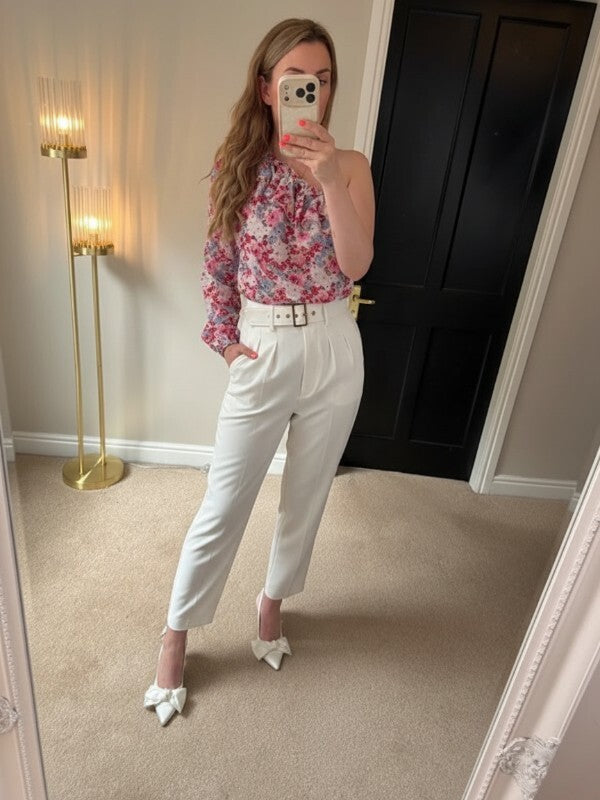 Quiz One Shoulder Pink Floral Blouse 12