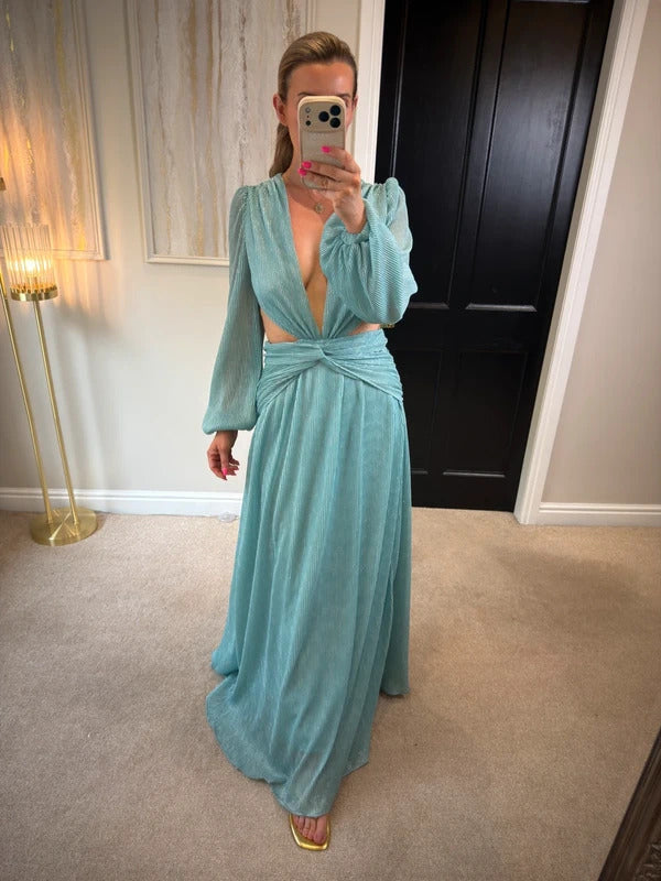 Anne Louise Boutique Blue Goddess Open Back Maxi Dress 6