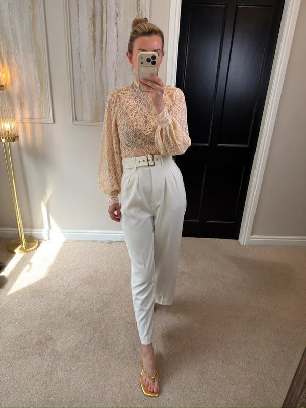 BNWT Miss Selfridge Cream Lace Blouse 8