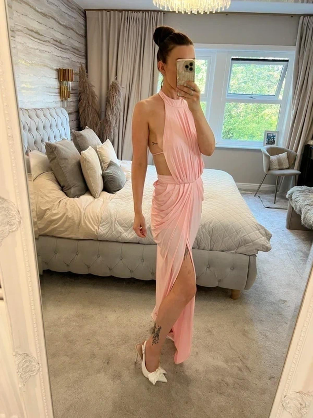 House of CB Pink Maxi Dress XS