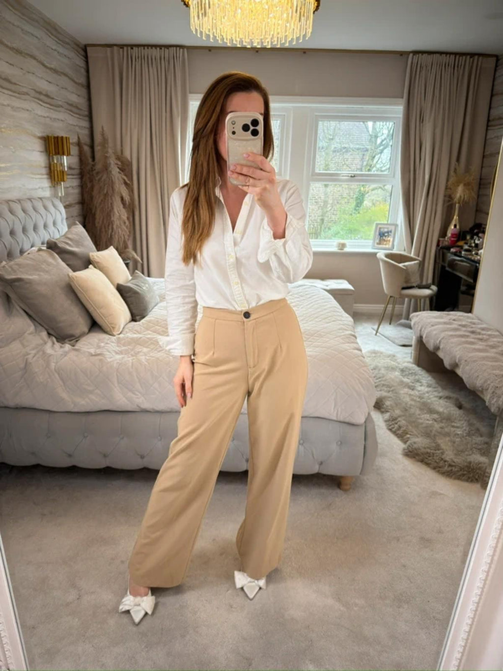 Bershka Camel Wide Leg Trouser 10