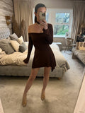 Oh Polly Chocolate Brown Asymmetrical Mini Dress 8