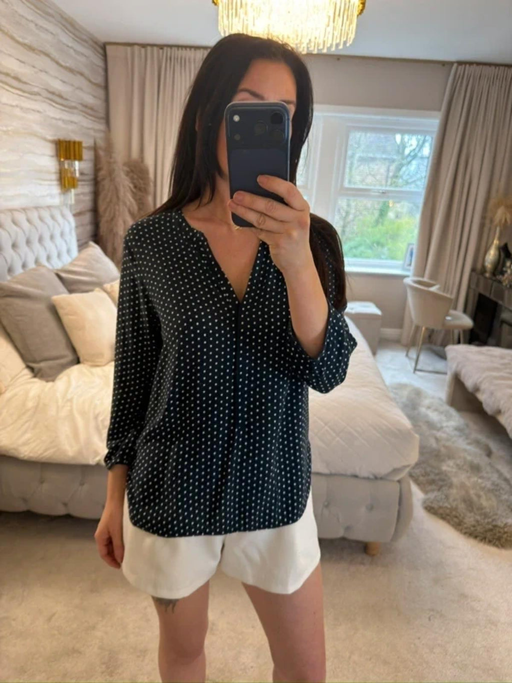 Part Two Navy Polka Dot Blouse 12