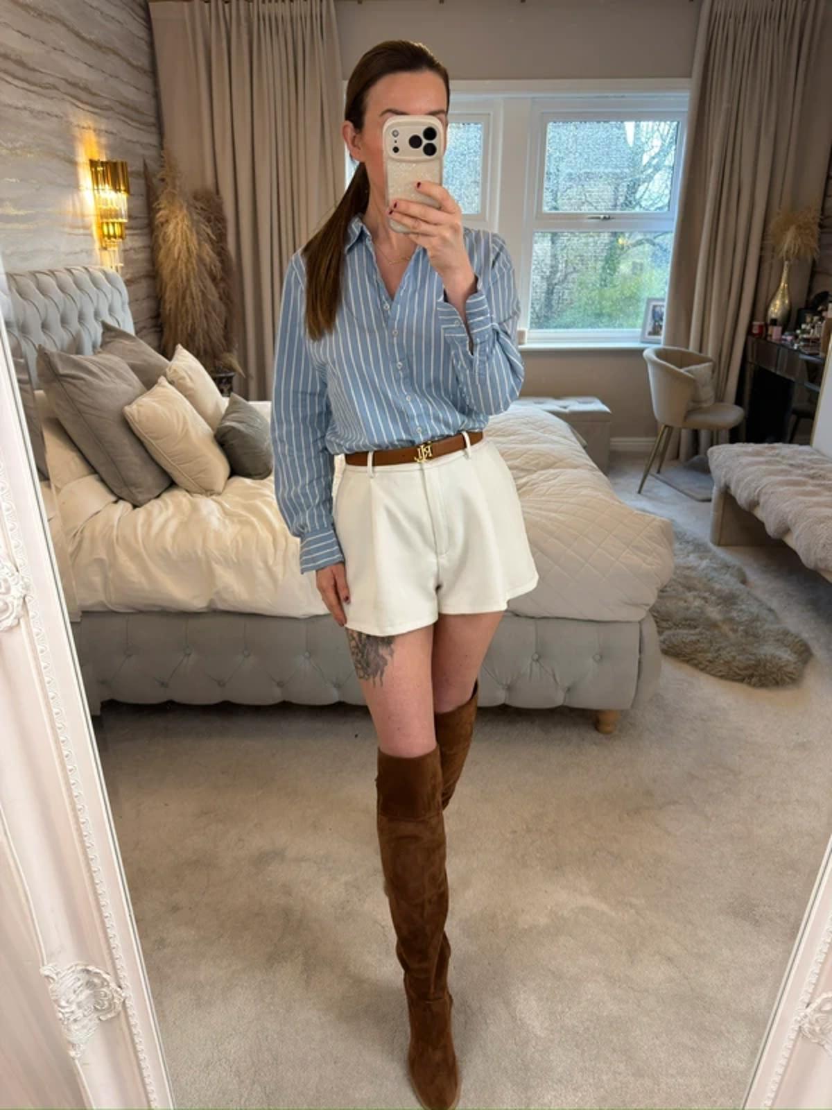 M&S Blue & White Stripe Shirt 14