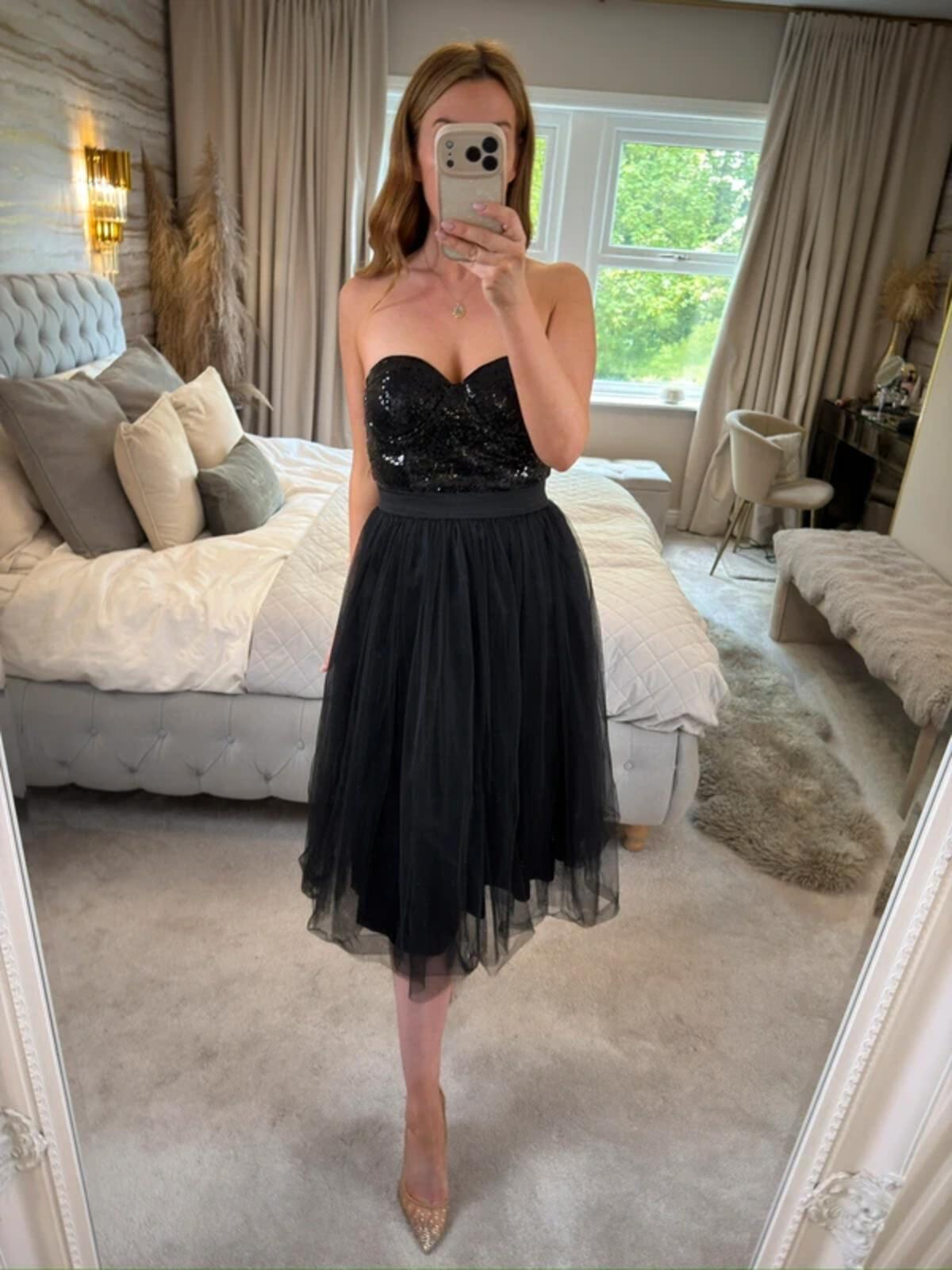Rare London Limited Edition Black Sequin Tutu Tulle Dress XS