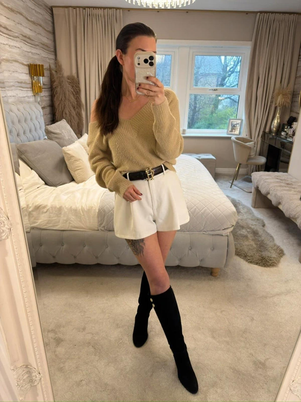 H&M Beige Fluffy Jumper Medium
