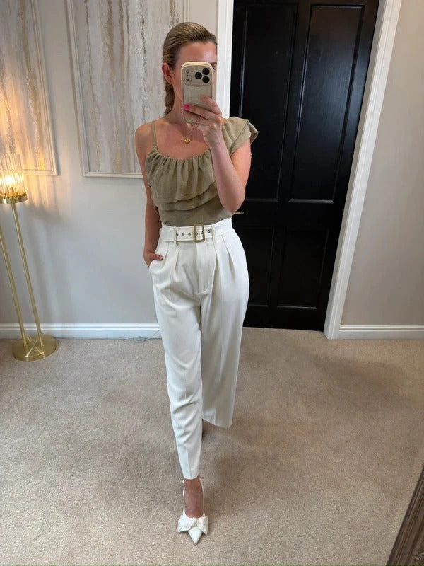 BNWT Zara Oatmeal Asymmetrical Knit Top Small