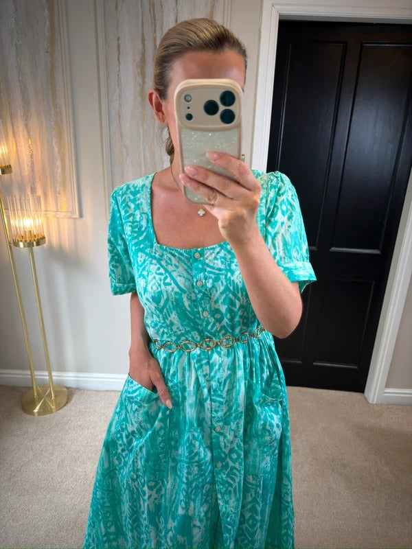 Orientique Turqoise Oversized Shirt Dress 10