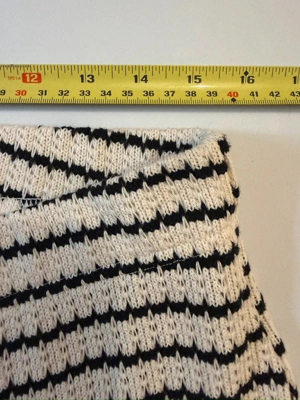 Mango Black & Cream Stripe Crochet Knitted Co Ord Set M/L