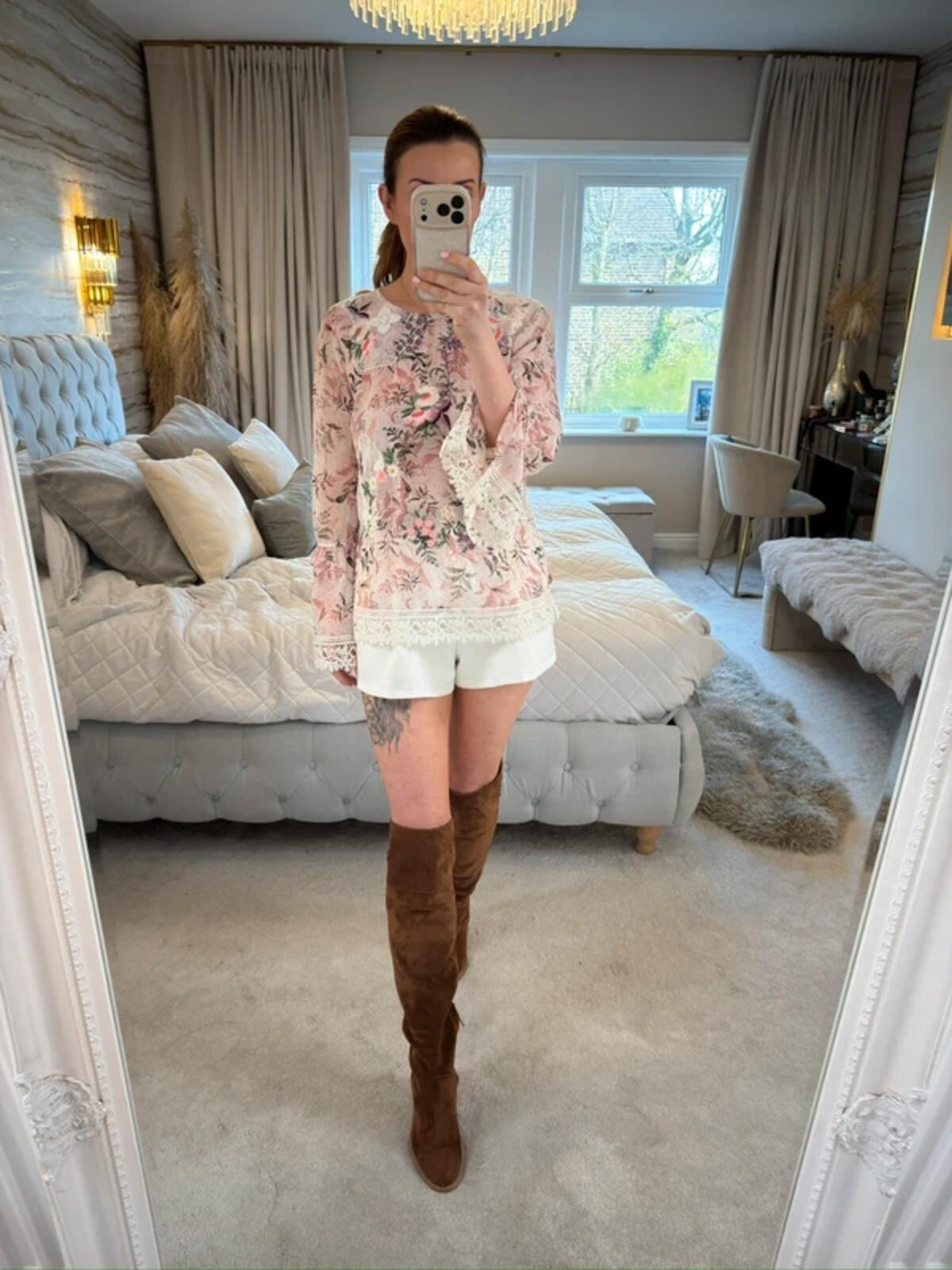 Per Una Pink Lace Boho Blouse 12