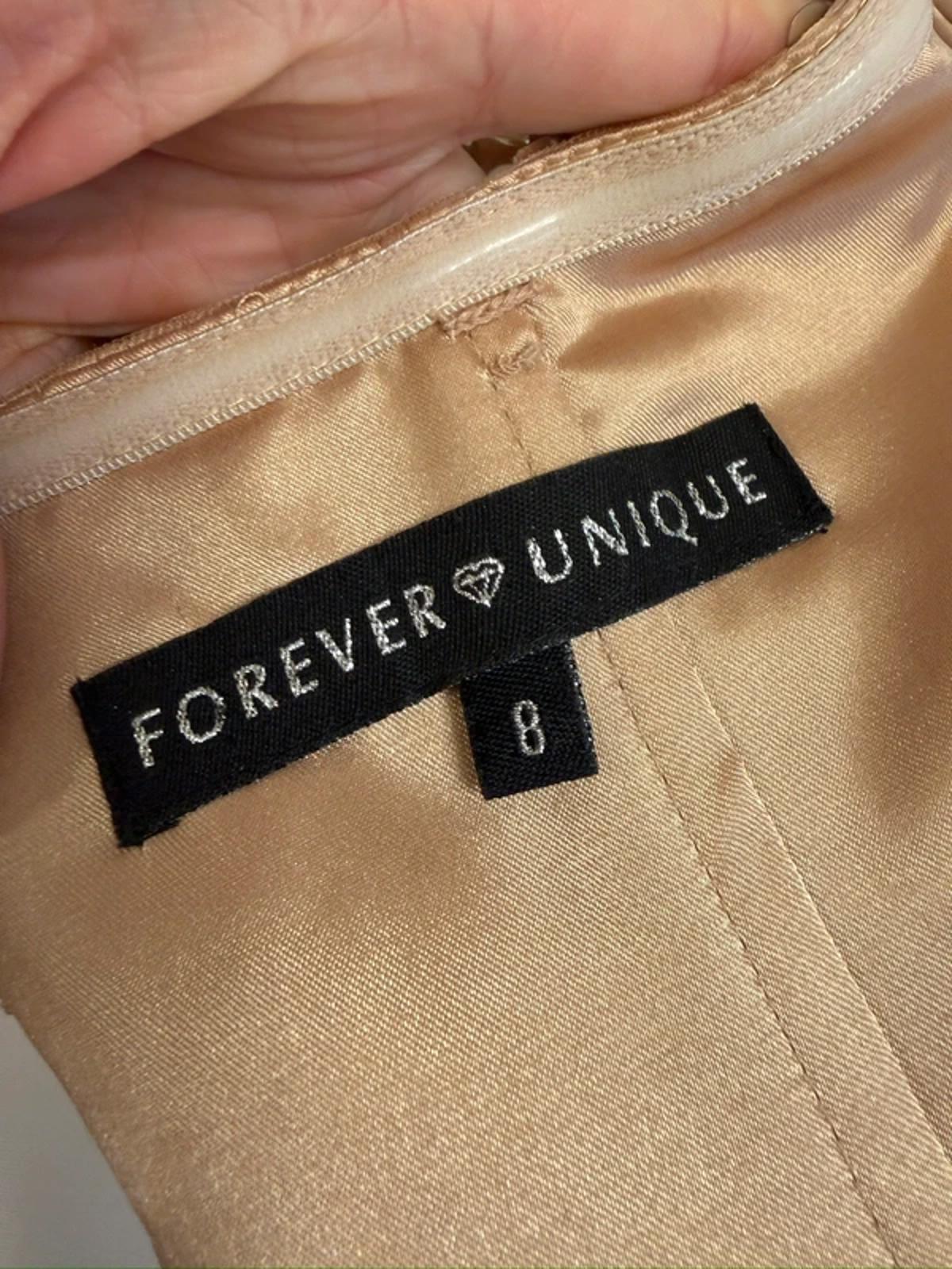 Forever Unique Gold Embellished Strapless Dress 8