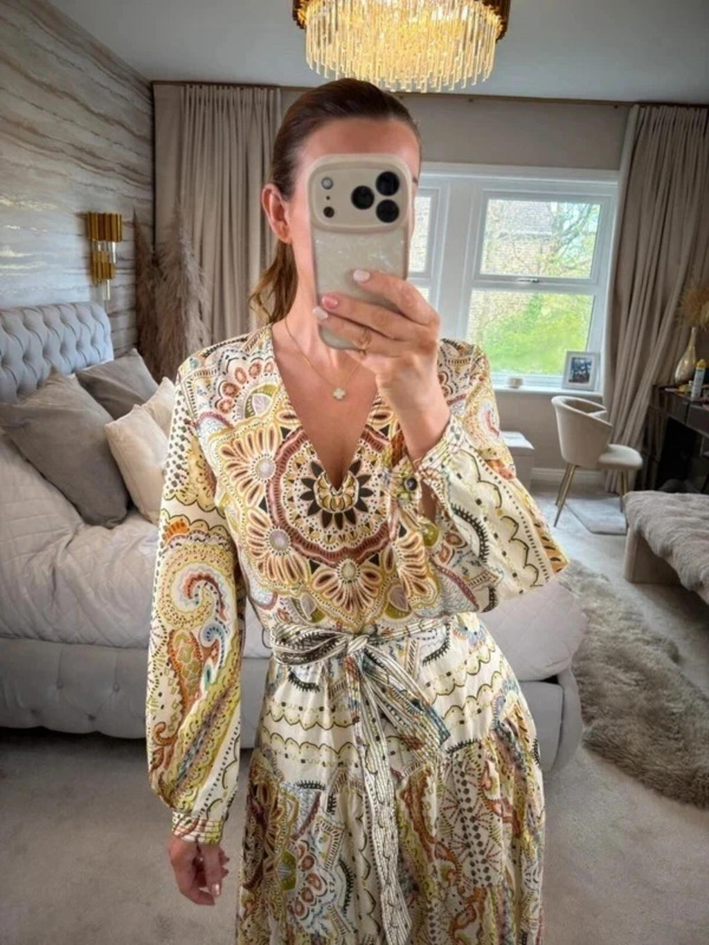 Zara Bohemian Midi Dress Small