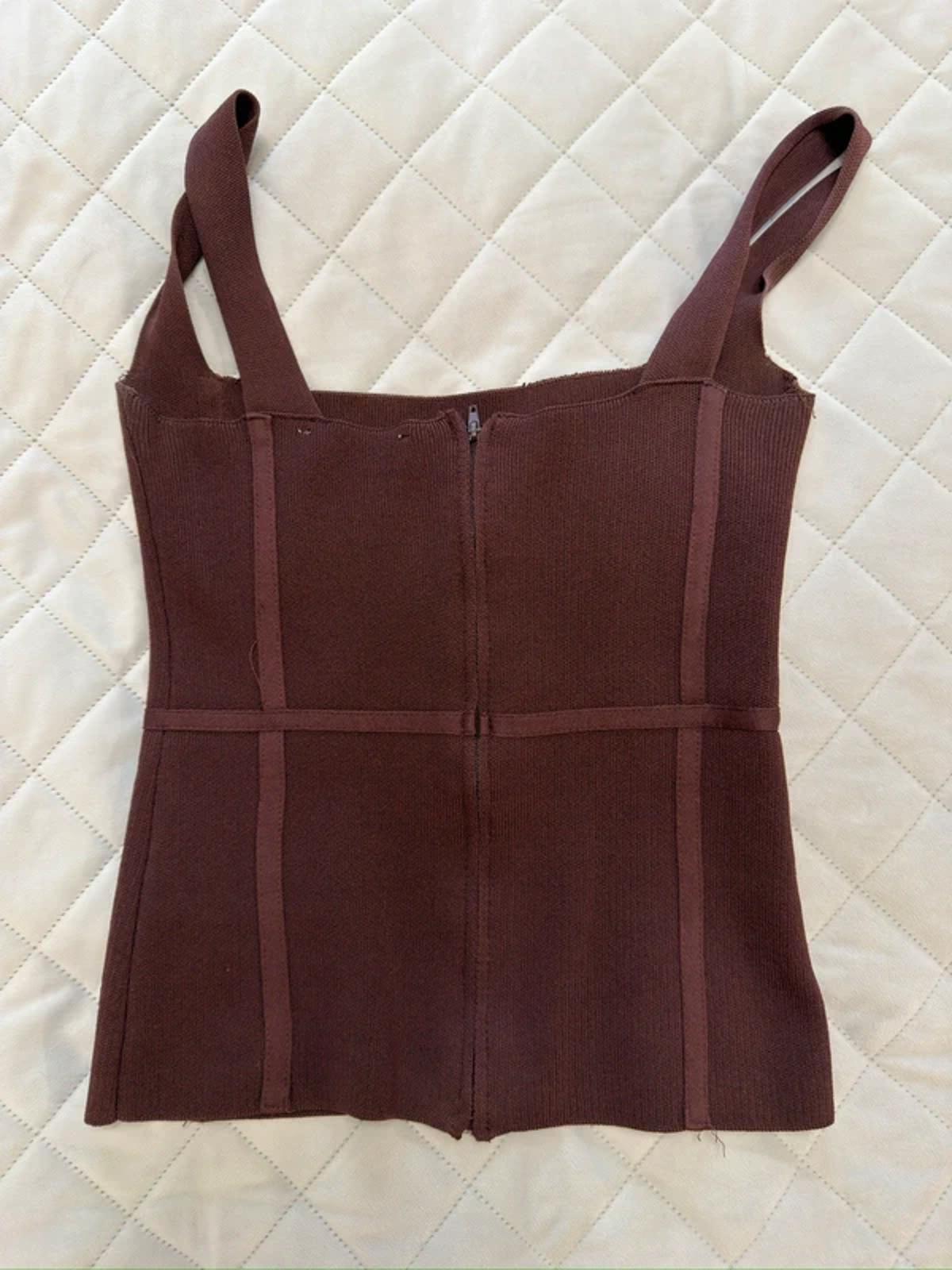 Zara Brown Knitted Top XS
