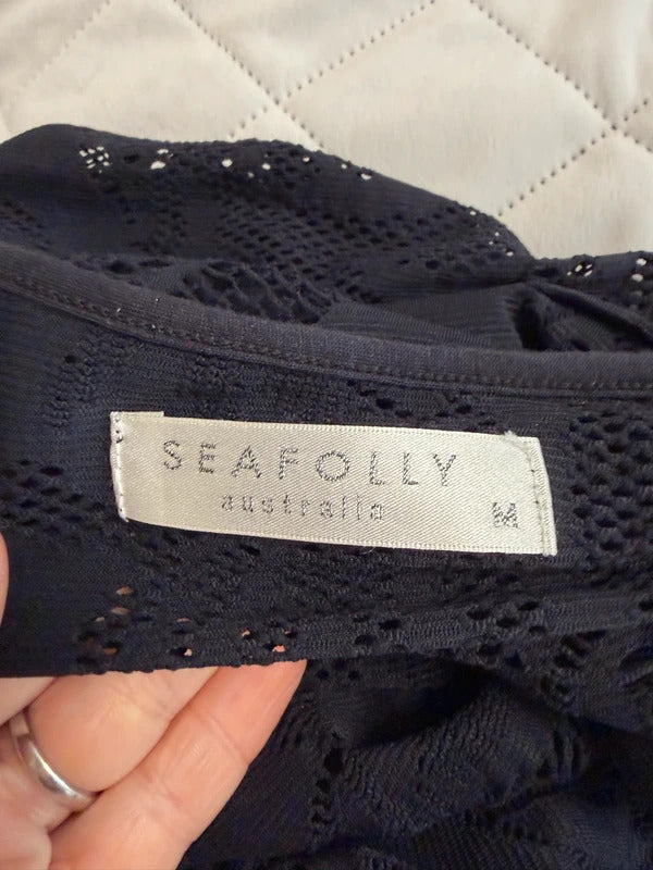 Seafolly Australia Dark Navy Lace Cover Up Medium