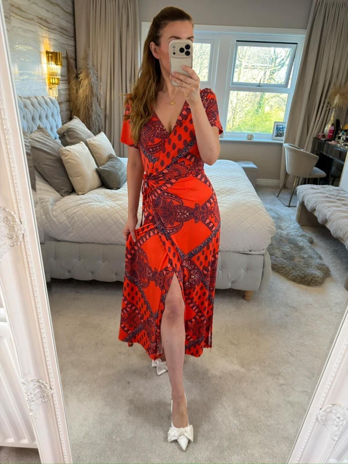 Sosandar Paisley Wrap Dress 10