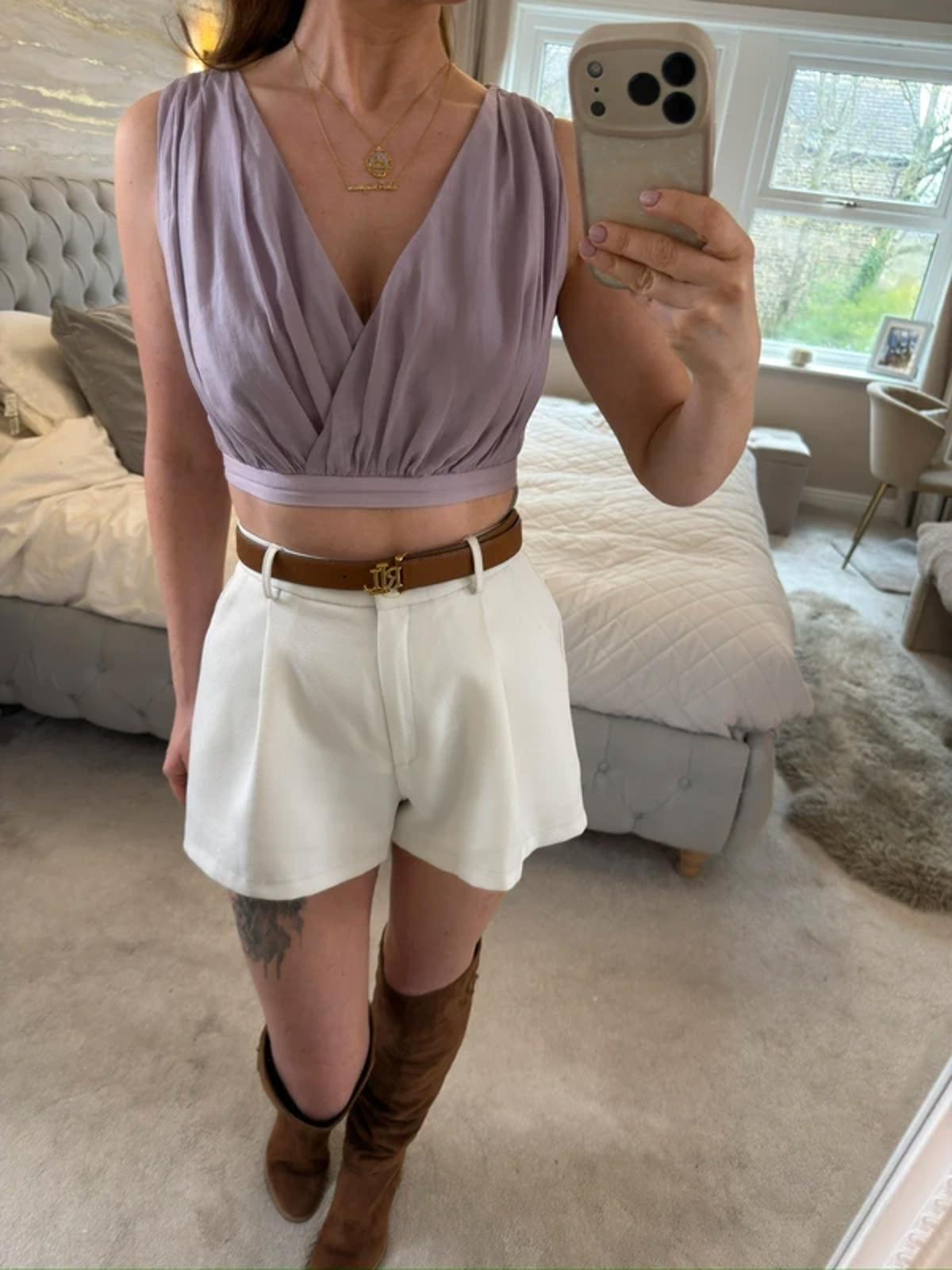 Love Bonito Lilac Crop Blouse 8