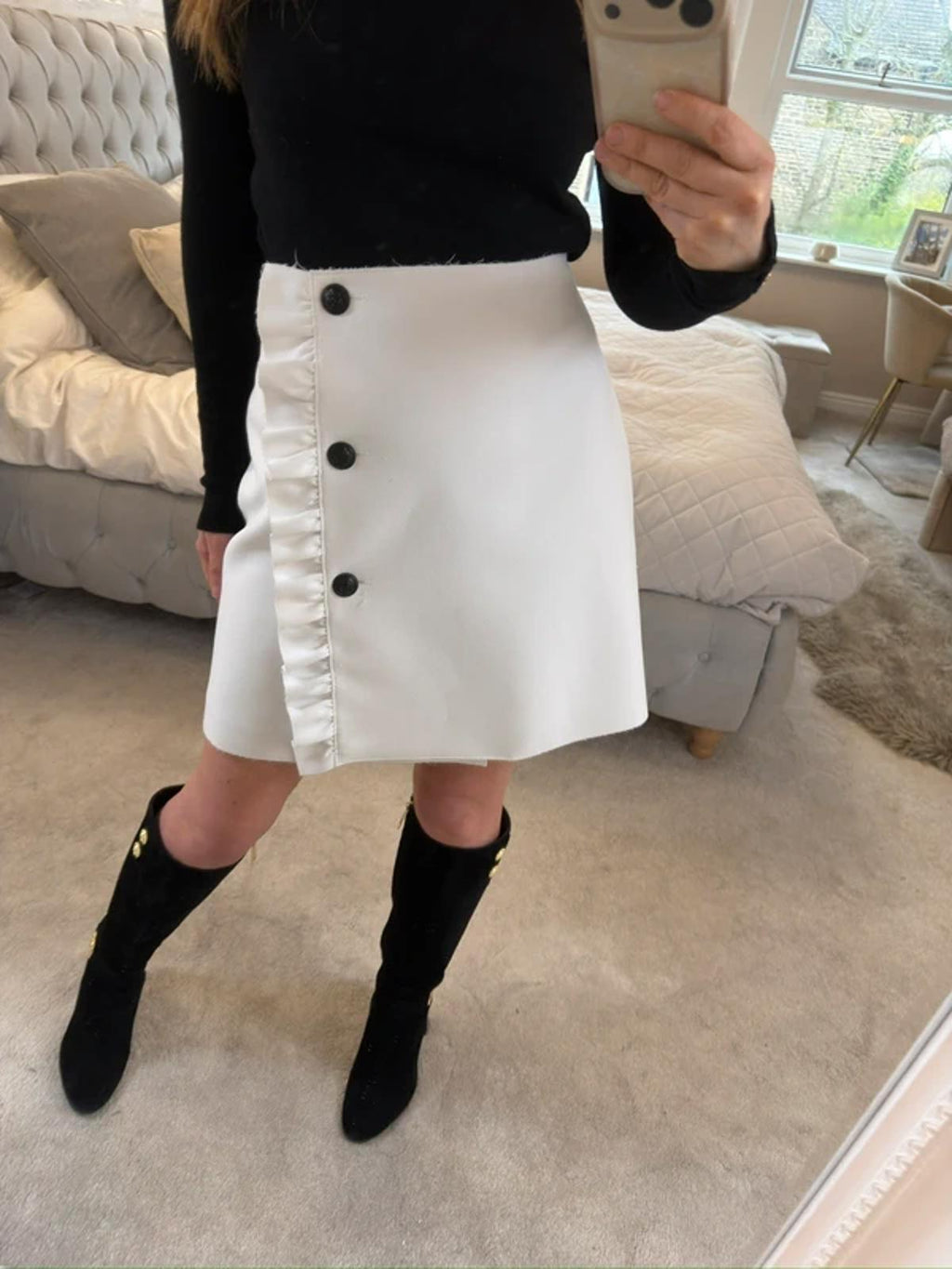 MSGM Milano White Frill Skirt Medium
